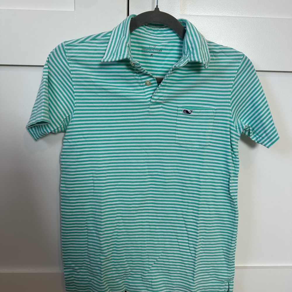 Vineyard Vines Green Striped Polo Shirt